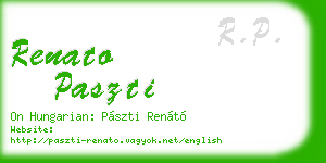 renato paszti business card